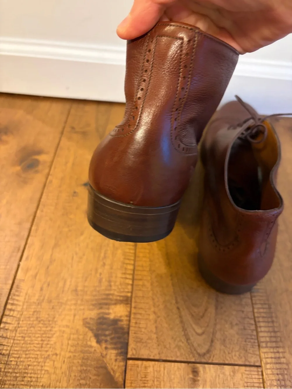 Vintage Salvatore Ferragamo Pebble Grain Leather Cap Toe Dress Boots Italy Sz 10